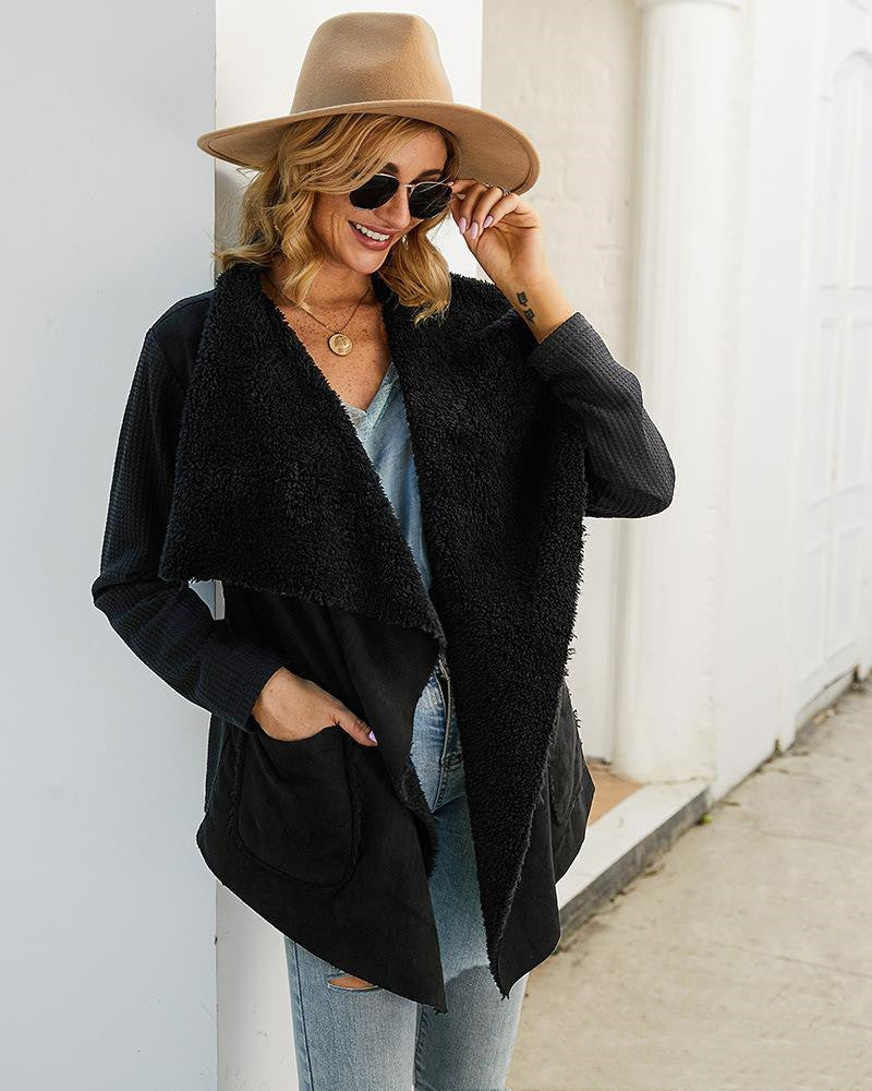 Lapel Coats Faux Fur Woman Dust Coat Short Jacket Female