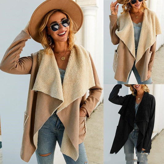 Lapel Coats Faux Fur Woman Dust Coat Short Jacket Female